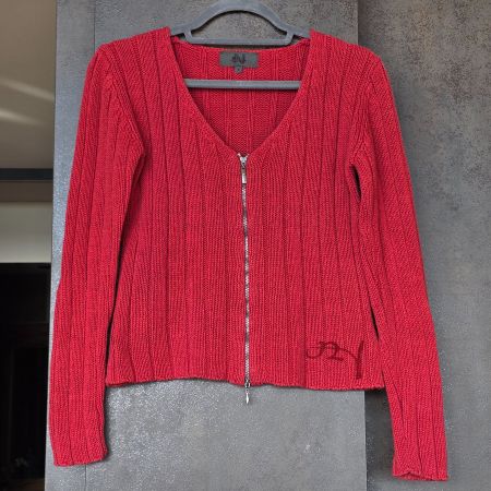 🐸 NILE STRICKJACKE JÄGGLI S SCHÖNES MATTES ROT MIT LEINEN