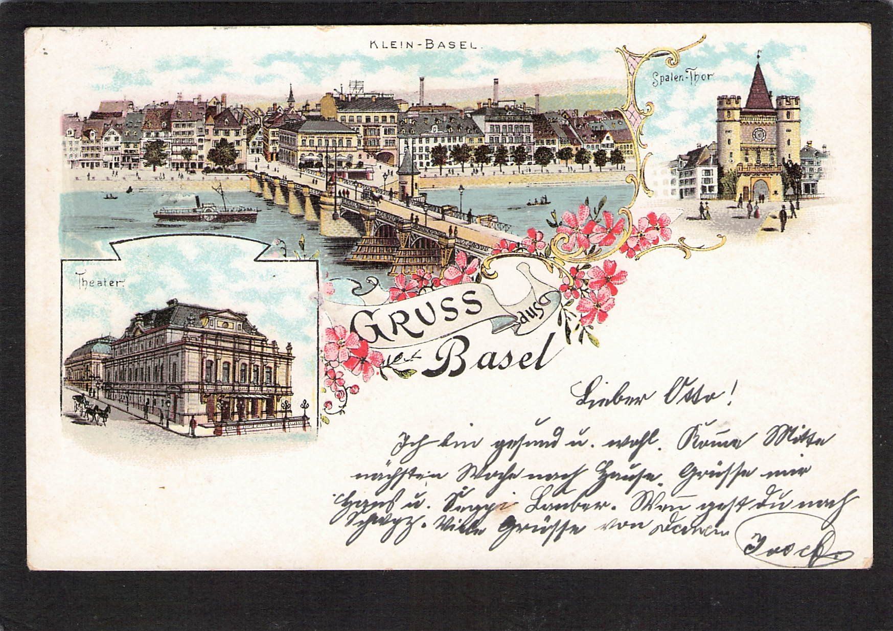 Ansichtskarten: .Litho Gruss aus Basel , gel. 1898 – Gebraucht aus Reichenburg von Pipo-67