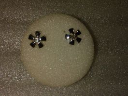 ohrringe modeschmuck,,,2 blumen,,,glanzig