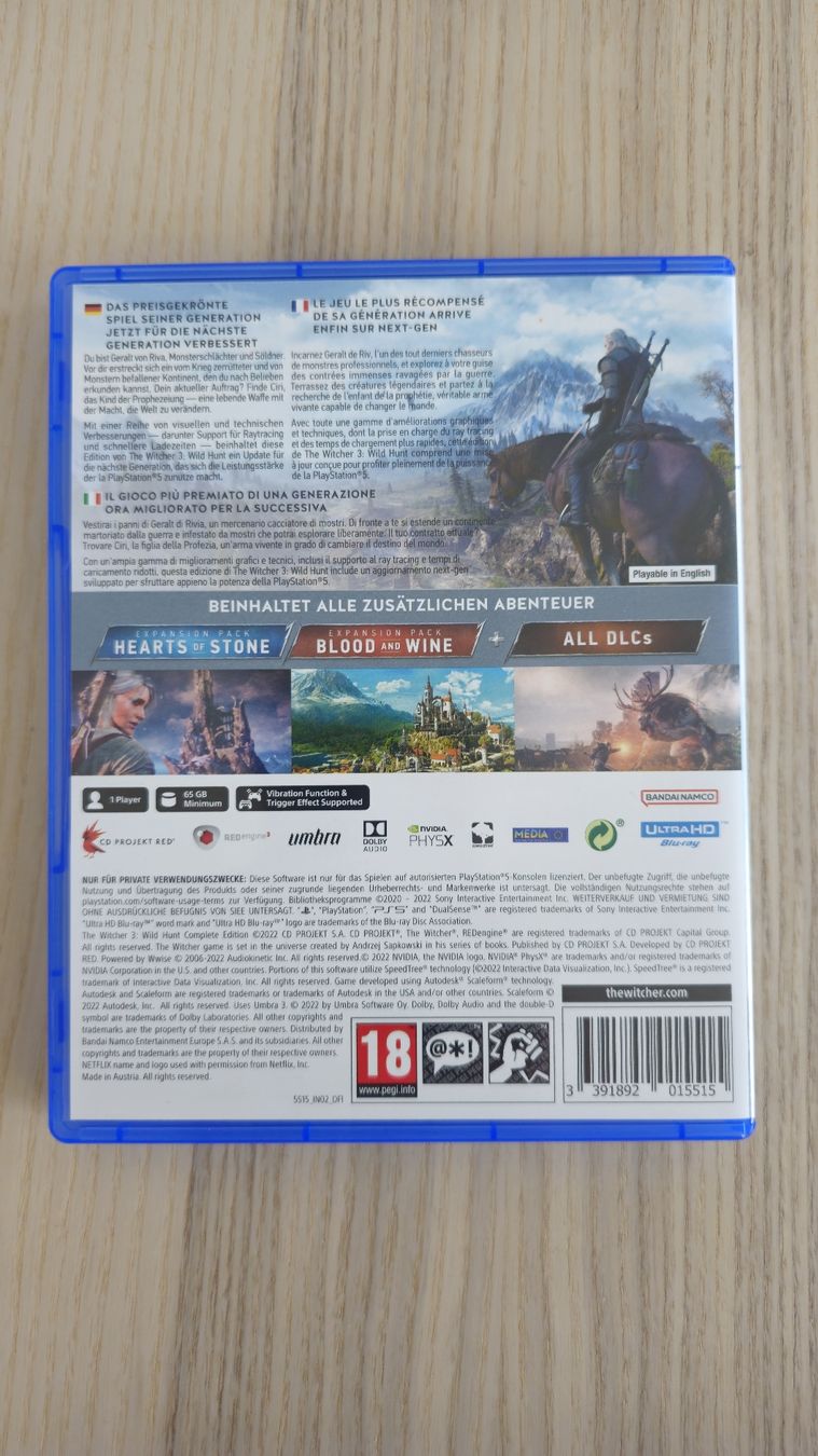 Sony Spiele: The Witcher 3 Wild Hunt Complete Edition PS5 – Neu (gemäss Beschreibung) aus Urtenen-Schönbühl von Joeelzurs 1