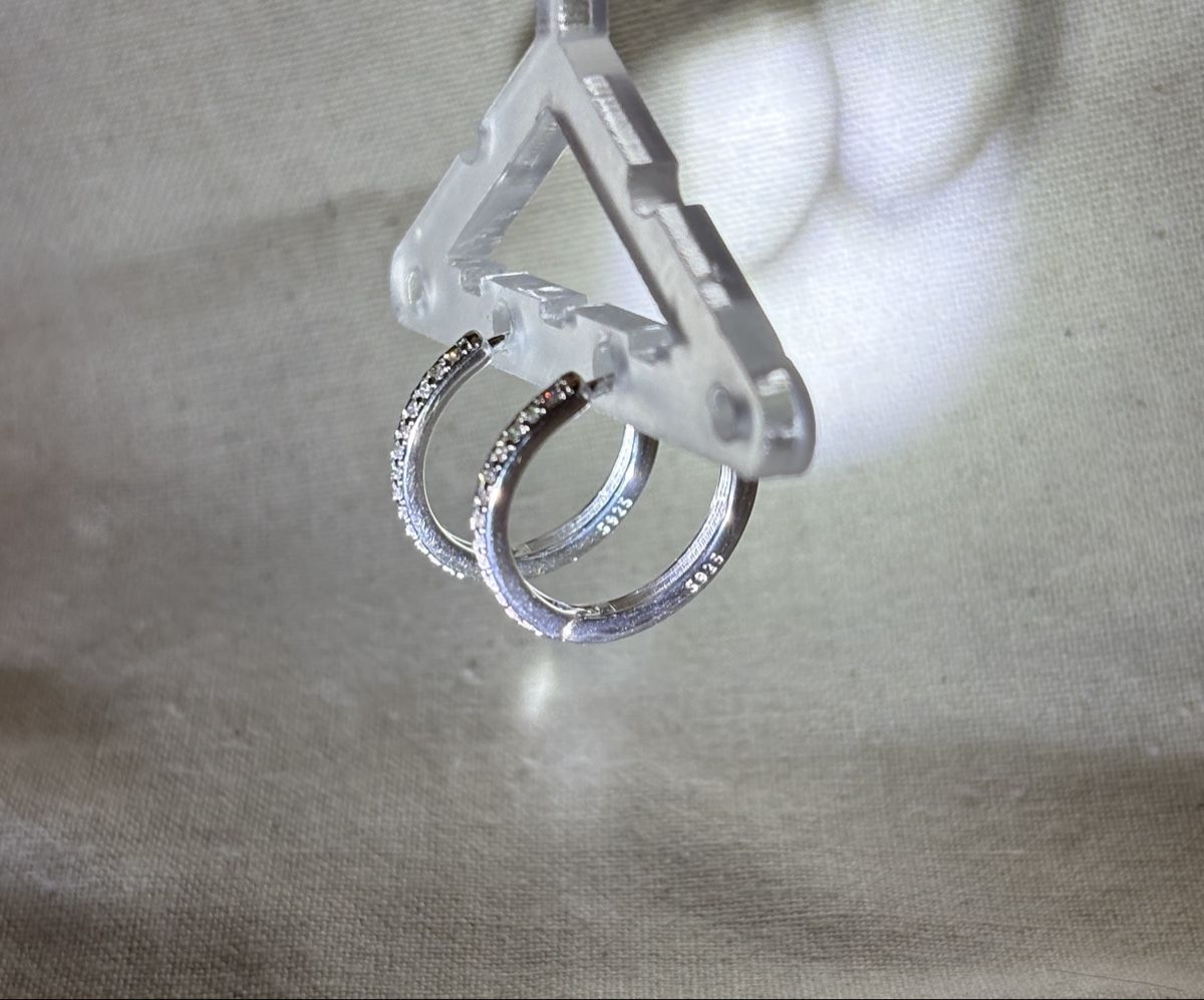Orecchini pendenti & Orecchini a lobo: Silver 925 Hoop Earrings with Stones – Nuovo (secondo la descrizione) da Nyon venduto da My_wardrobe 3