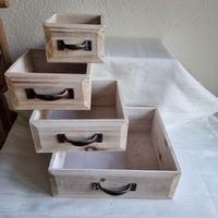 Holzkistli-Set, 4-teilig, Vintage-Look 29 x 26 cm Quadrat