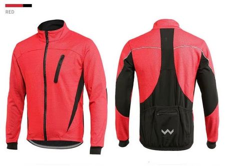Winter Velo Jacke, Winddicht, Fluoresz.Rot/Schwarz, XXL