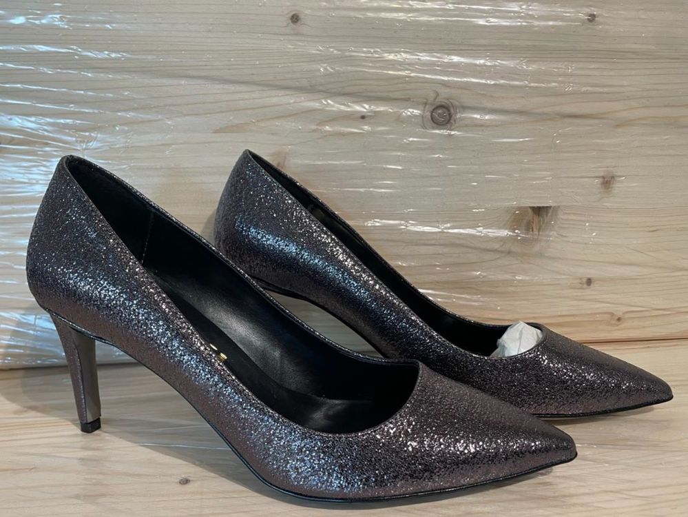 Escarpins Femme Tamiko - Bleu Gris, Talon Bobine, Taille 37, Neufs