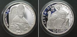 VATIKAN 10 Euro 2008 41 Weltfriedenstag BENEDIKT XVI. Silber