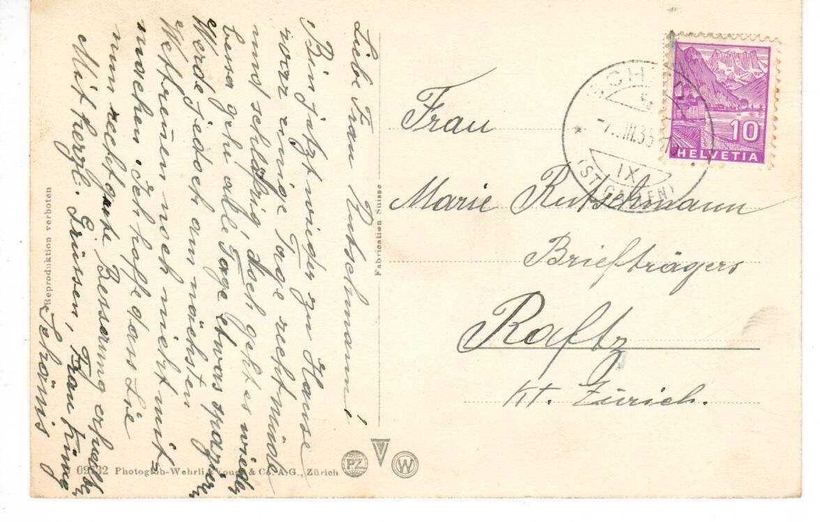 Cartoline postali: Schänis  1935 – Usato da Wolhusen venduto da Curver9 1