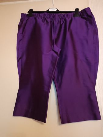 Seidenhose Capri Damen Violett/Lila