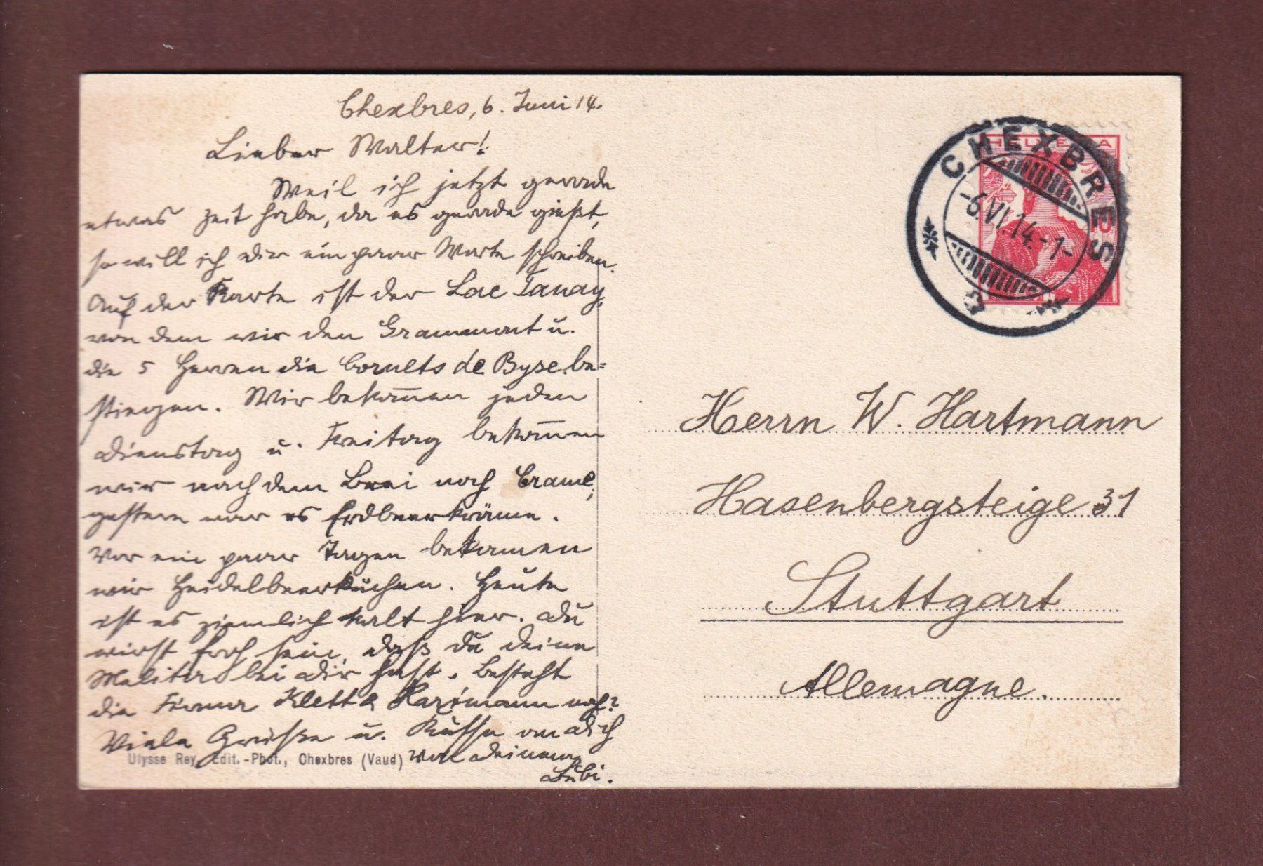 Cartoline postali: LAC TANAY - Le Cormat - 1914 – Usato da Pully venduto da nicecards-shop 1