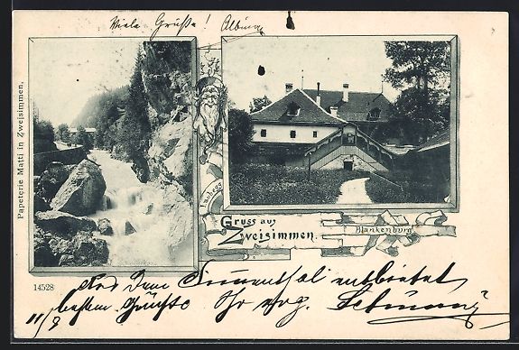 Ansichtskarten: AK Zweisimmen, Blankenburg, Flusspartie – Gebraucht aus Berlin von bartko-reher