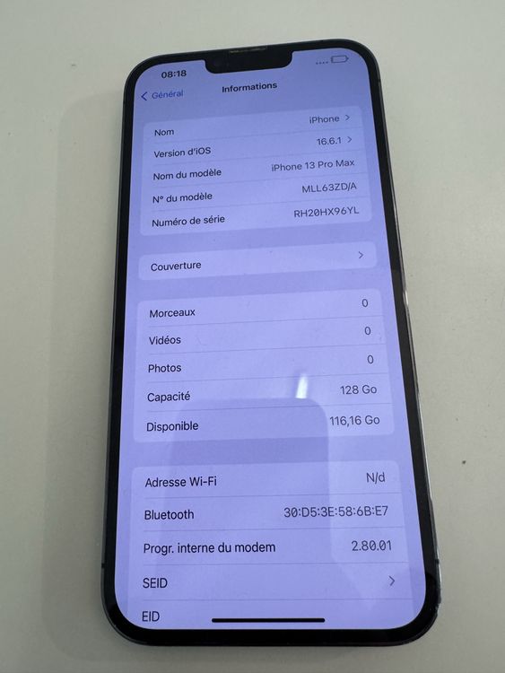 Téléphone HD Camera - Arrière Cassé, Code Bloqué - Pour Pièces Ou Réparation