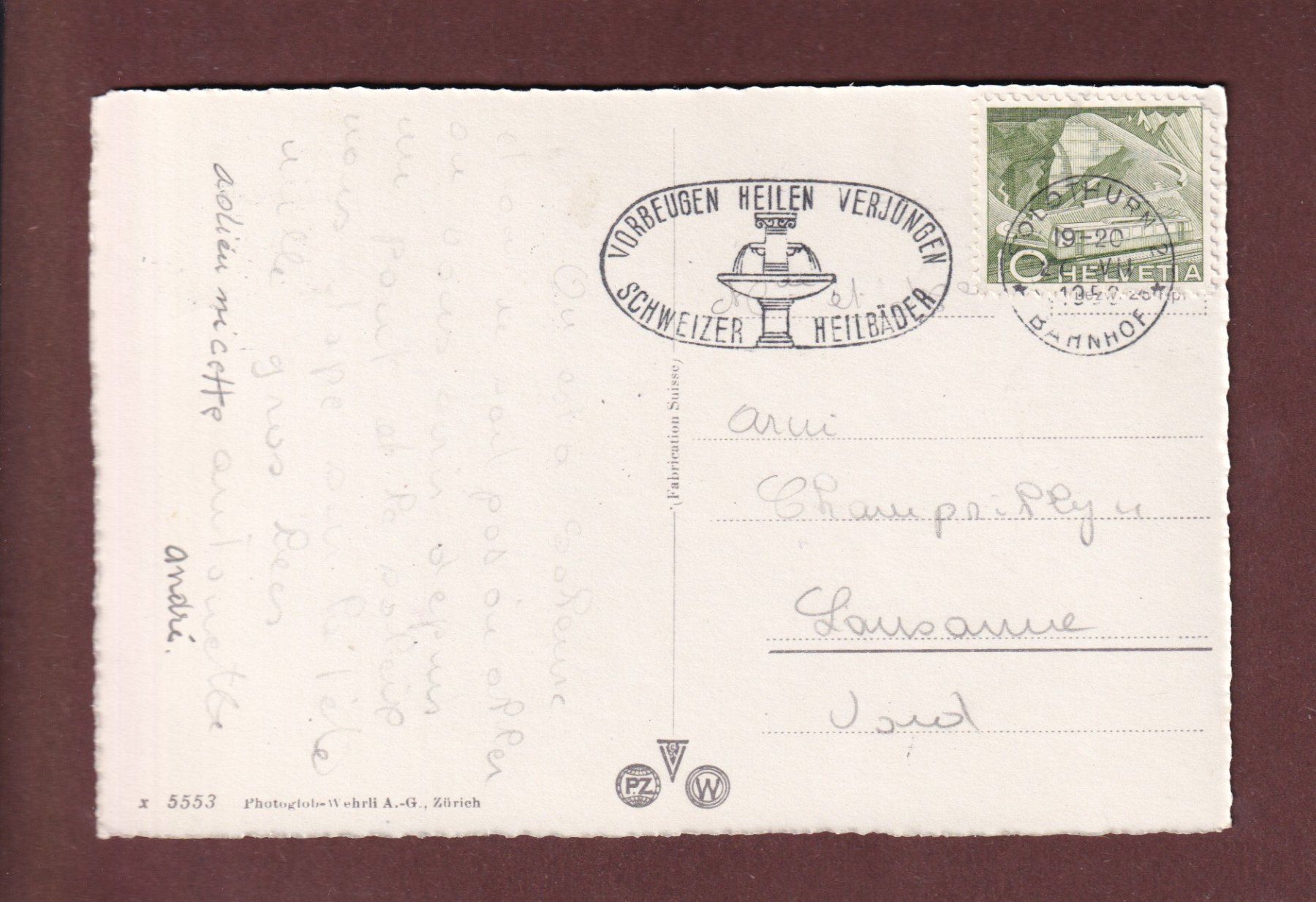 Ansichtskarten: SOLOTHURN - Baseltor - St. Ursusturm - 1952 – Gebraucht aus Pully von nicecards-shop 1