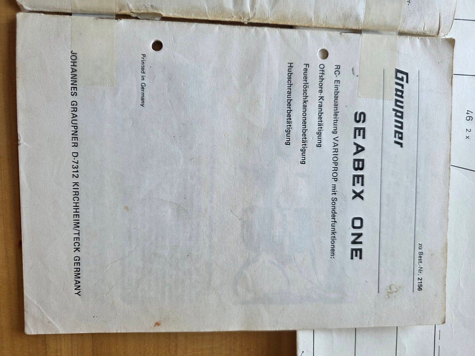Graupner RC Modellbau: Original Pläne Seabex One – Gebraucht aus Horw von galaga65 2