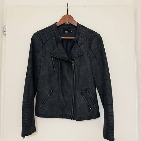 ONLY Bikerjacke Damen grau-schwarz Grösse 38