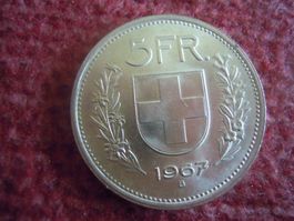 Sehr schöner Silber - Fünfliber, Jahrgang 1967