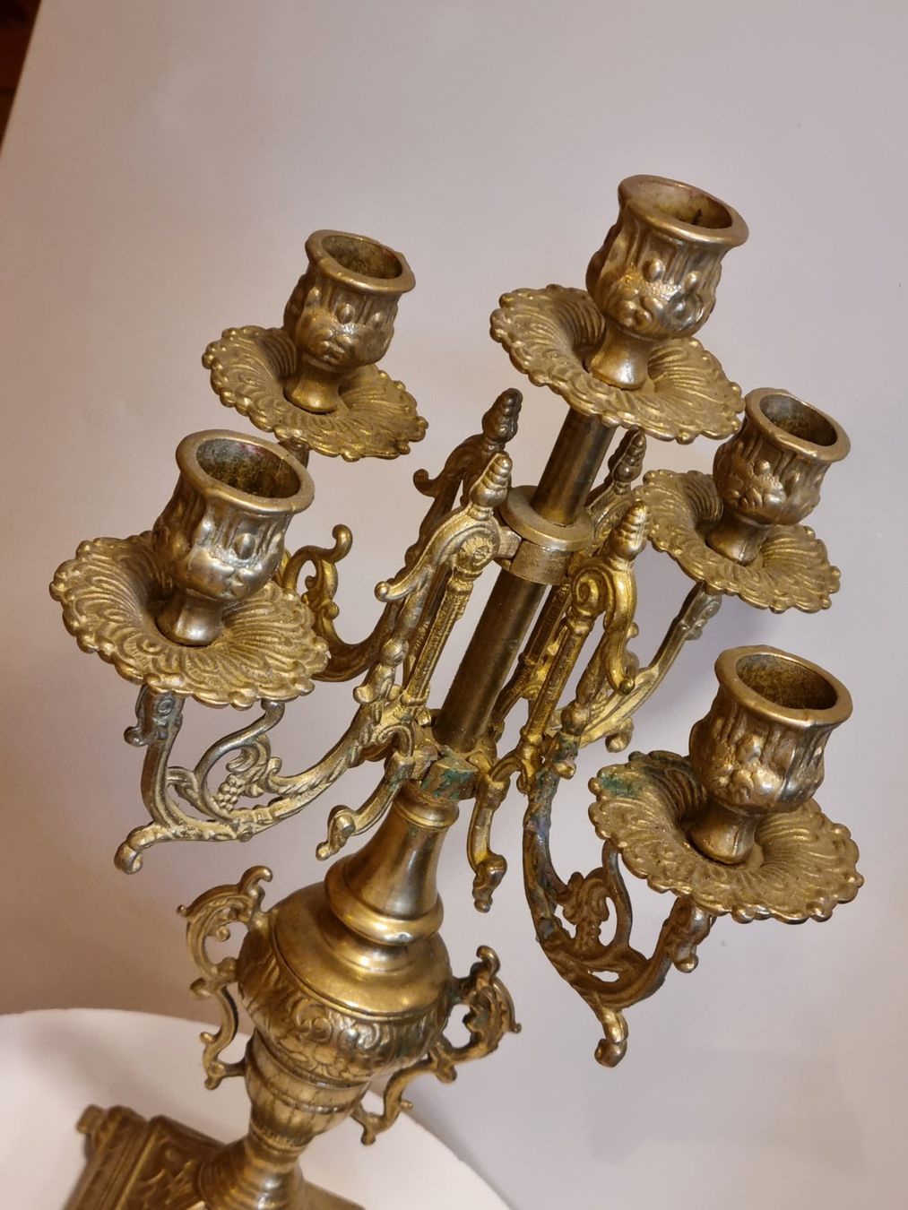 Kerzenständer: Antik Messing Kerzenständer 5-arm 40cm Barock Stil – Gebraucht aus Scharnachtal von devin03 1