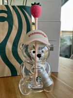 Starbucks Pink Bearista Glass Cold Cups