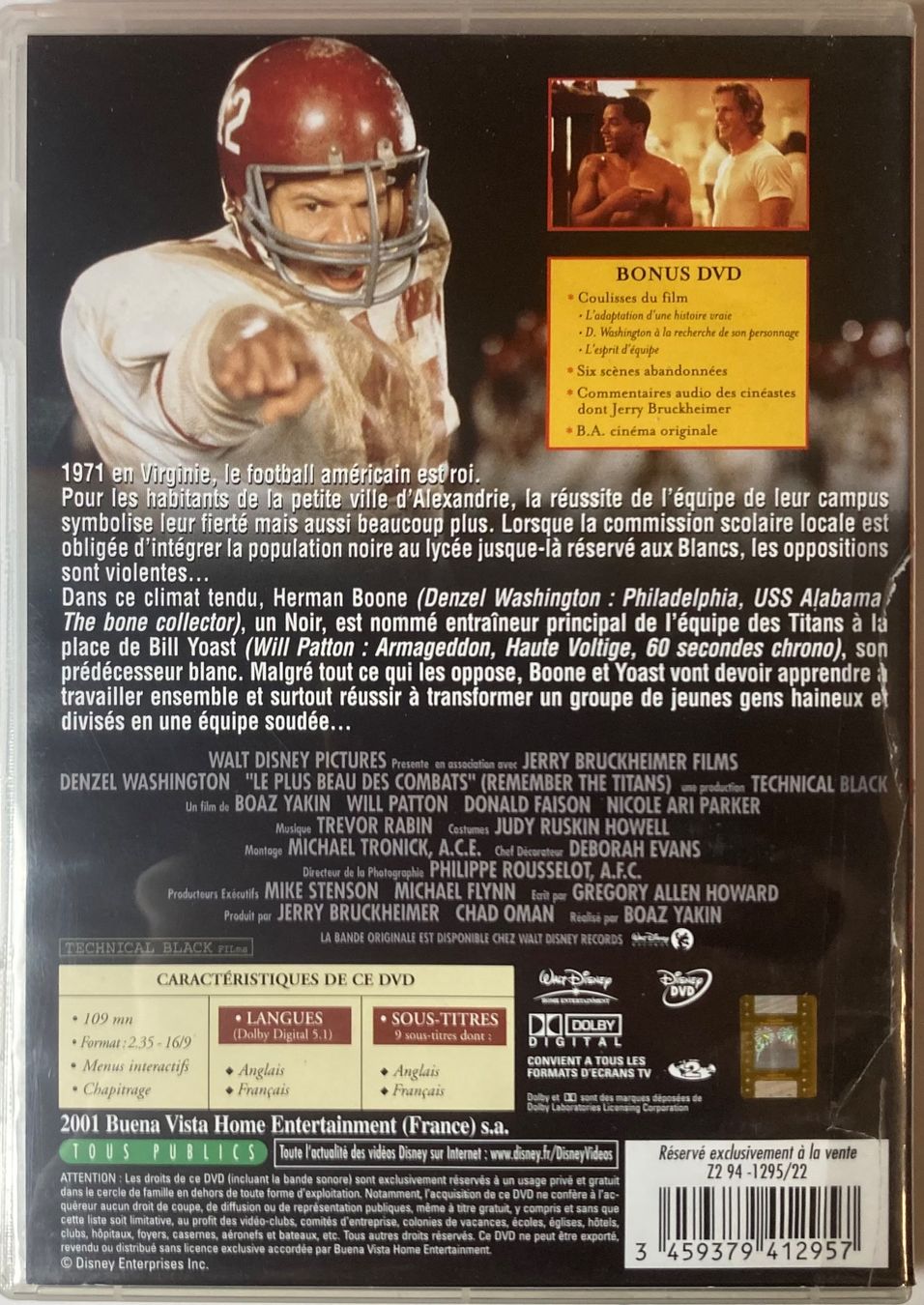 Tutti i DVDs: DENZEL WASHINGTON - LE PLUS BEAU DES COMBATS – Usato da Poliez-Pittet venduto da Newtown-Records 1
