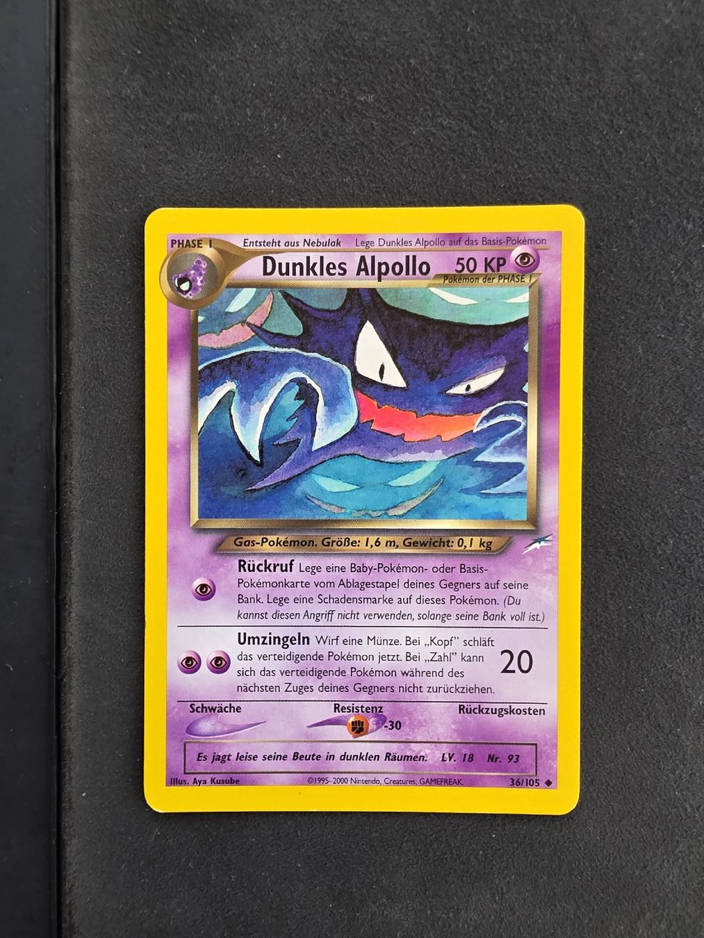 Pokémon Sammelbilder & Trading cards: Pokemon Karte Dunkles Alpollo Neo – Gebraucht aus oberbuchsiten von thug4