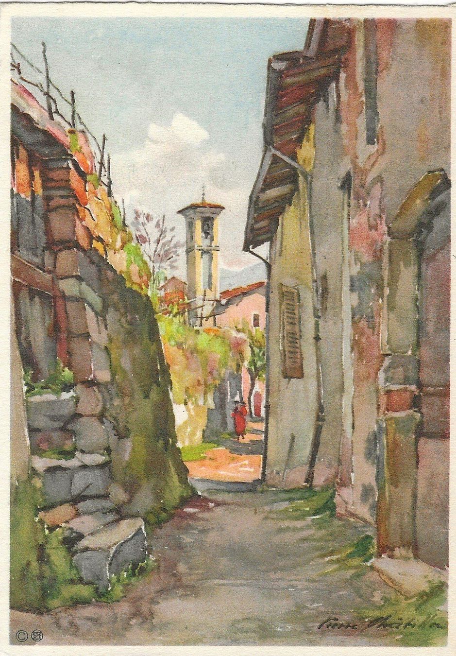 Cartoline postali: Morcote, Künstler, 1951 – Usato da Frauenfeld venduto da Merk52