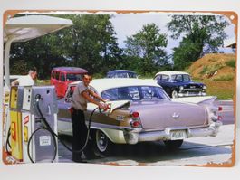 Blechschild Shell Tankstelle Dodge 1959 Coronet