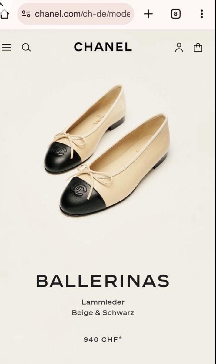 Chanel Scarpe da donna: Chanel Ballerinas Beige & Black, Size 38, Authentic – Usato da Zürich venduto da Theblondesalad 7