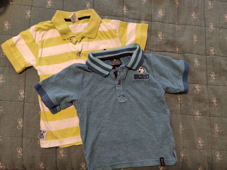 2 Polo-Shirts naturaline gestreift Grösse 92 und 98