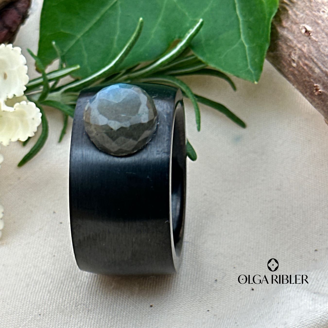 Olga Ribler Ringe: Edelstahlring mit Labradorit, Gr. 60 – Neu (gemäss Beschreibung) aus Luzern von MonikaS03 1