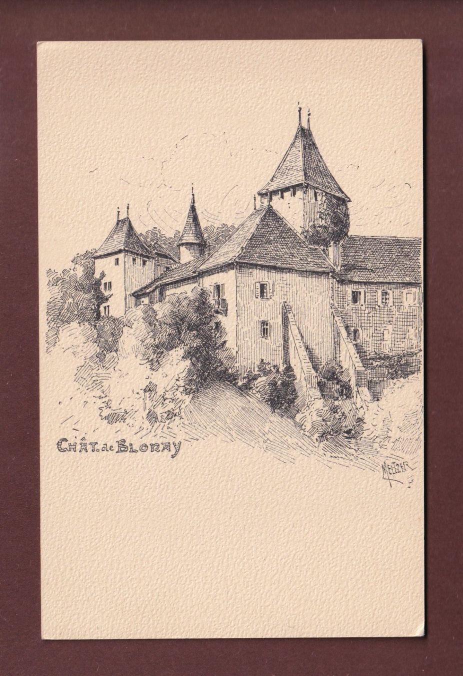 Cartoline postali: Château de BLONAY - Vouga – Usato da Pully venduto da nicecards