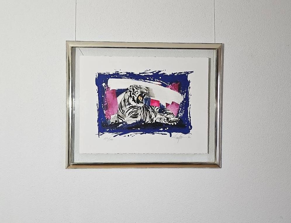 Grafica & Litografie: Rolf Knie "Brüllender Tiger" Serigraphie, handsigniert – Usato da Kriens venduto da Chilimaus0