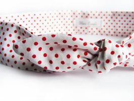 Haarband Polka Dot weiss/rot  *NEU* 1 Stk