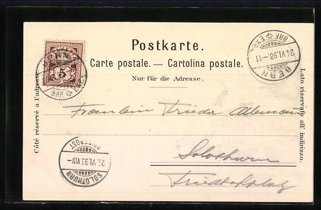 Cartoline postali: Litho Iseltwald, Partie am Brienzersee m – Usato da Berlin venduto da bartko-reher 1