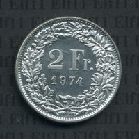CHF___2.00 1974 stgl * nigelnagelneu! 2 Franken