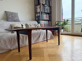 Table basse danoise vintage en bois 