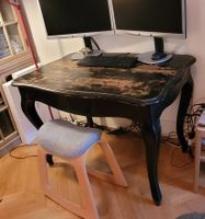 Bureau vintage noir style louis xv