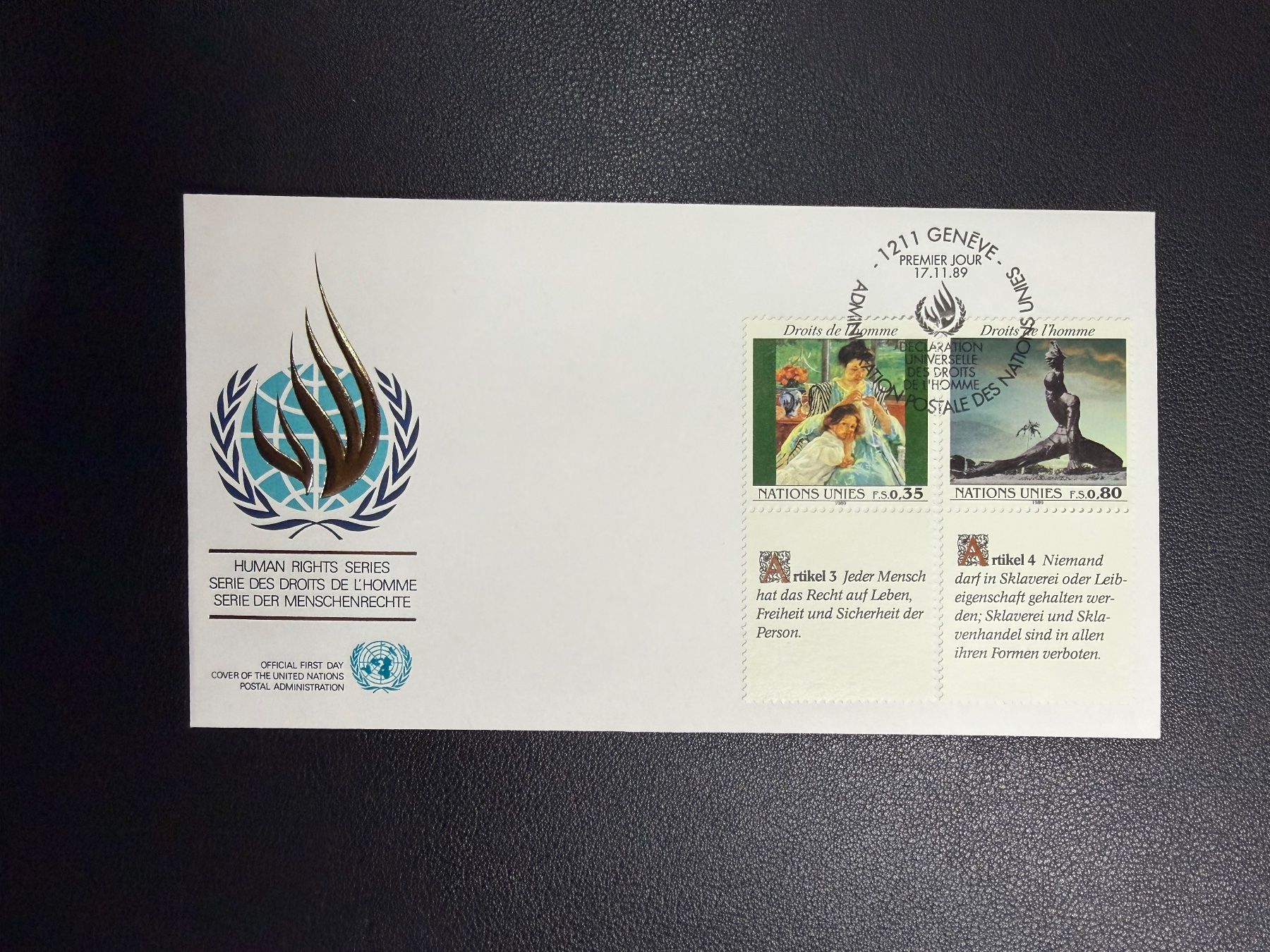 Tous les timbres: UNO Genf FDC 1989 – D'occasion à oberrüti par jeanmei