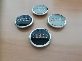 4er-Set Audi Nabendeckel / Nabenkappen 61 oder 69mm sw/grau