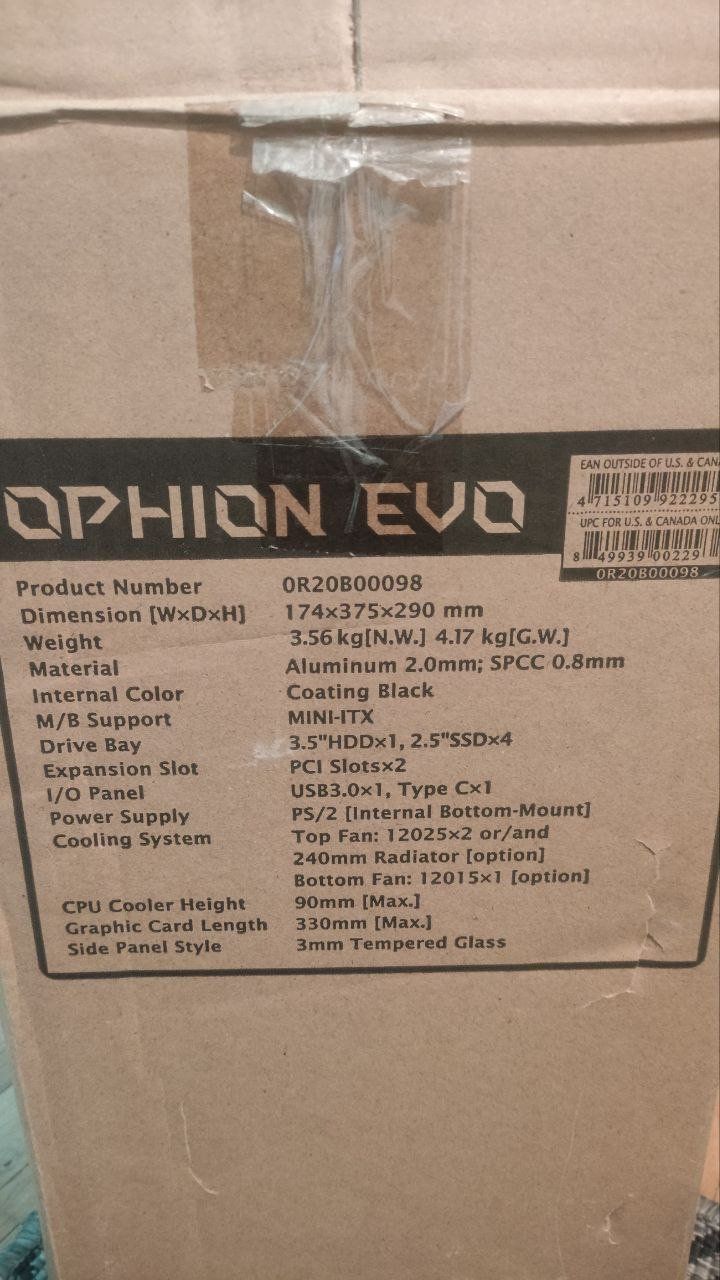 Gehäuse: Raijintek Ophion EVO - Mini-ITX - PC Gehäuse - USB-C USB 3 – Gebraucht aus Wald AR von Paul- 3