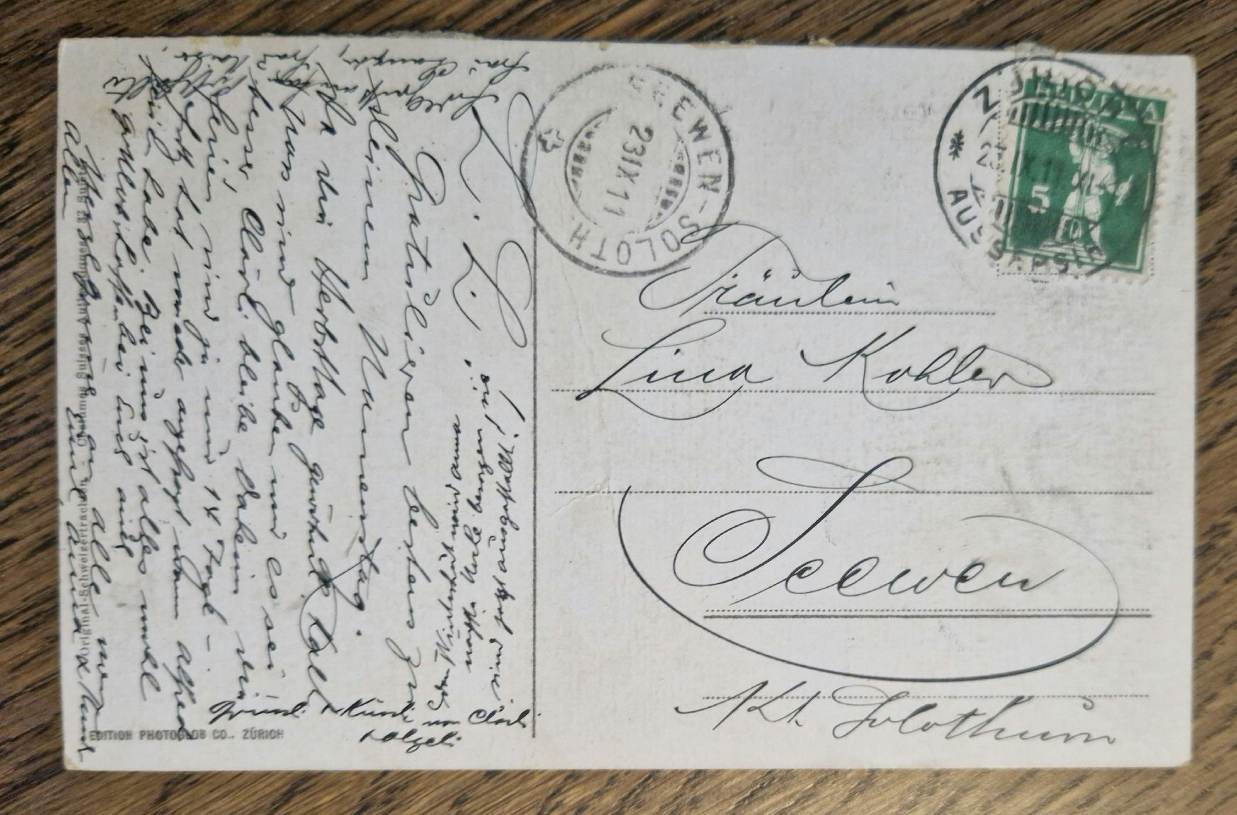 Cartoline postali: Costumes Vaudois 1911 – Usato da Ebikon venduto da Donar50 2