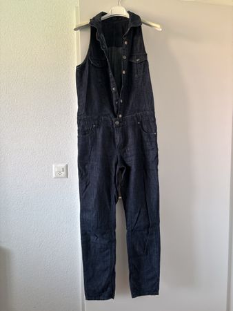 Combinaison en jean sans manches femme taille M 