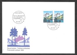 FDC 837H3 waagrechtes Paar aus Markenheft ET Bern 19.1.1993