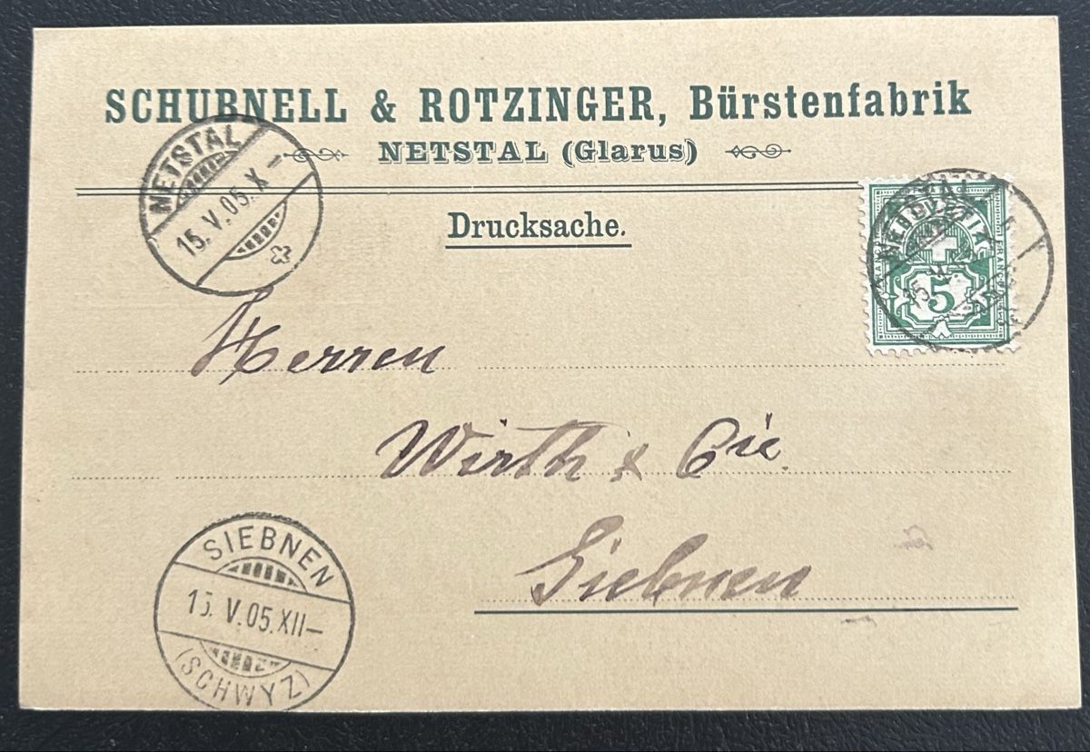 Cartes postales: Postkarte mit Werbung Netstal  – D'occasion à Horw par Tellbub