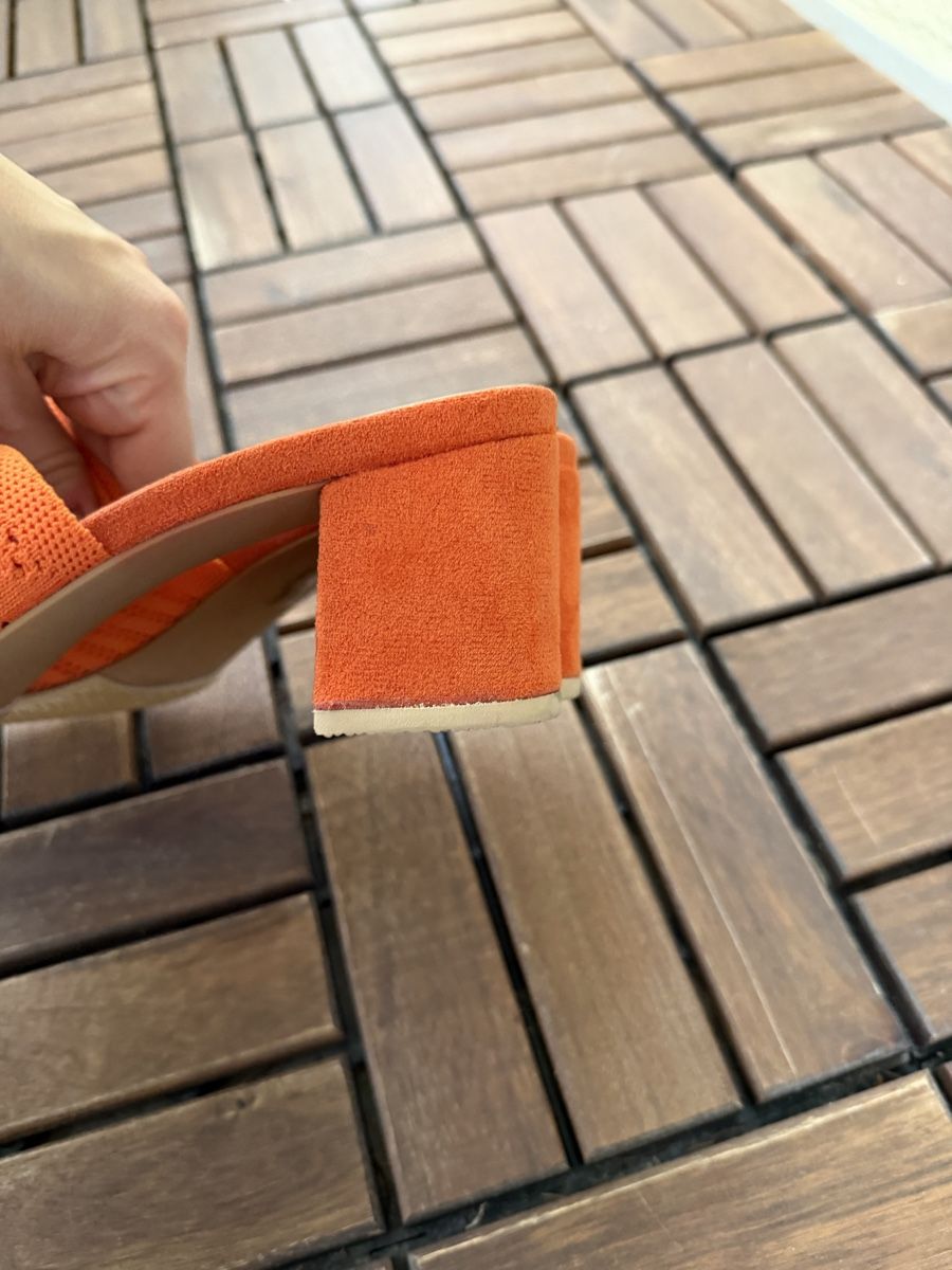 Damenschuhe: Sandaletten orange Gr. 39 mit Blockabsatz – Gebraucht aus Jona von Good_luck_ 8