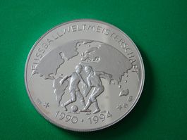 Münze Gedenkmünze Taler Fussball WM 1990 1994 Silber 999