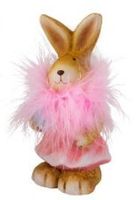 Hase stehend mit Ei, pink, 12x6cm