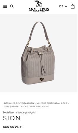 Mollersus Vinerus Taupe Grey Gold Sion Beutel Handtasche