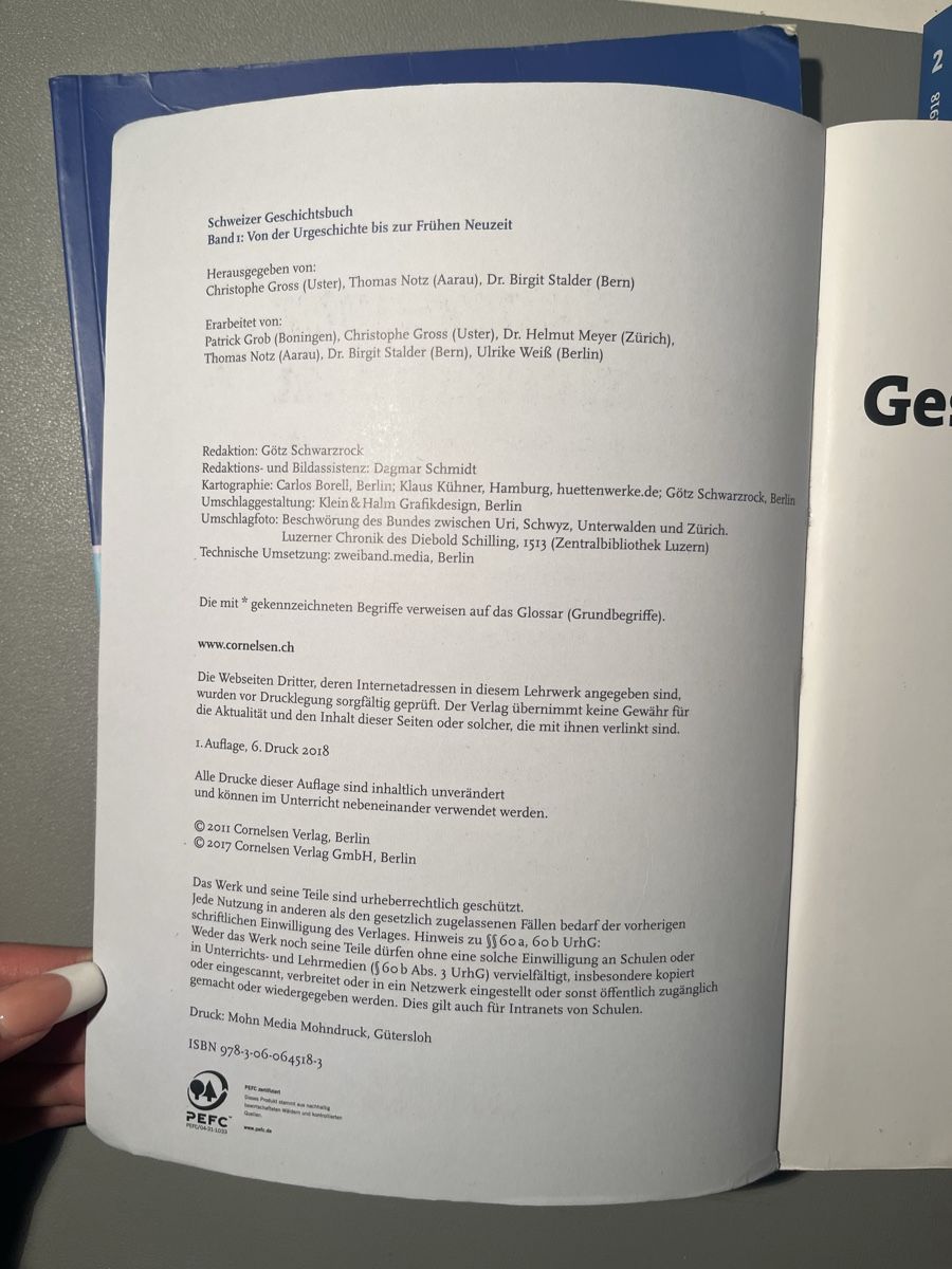 Libri: Schweizer Geschichtsbuch 1 2 3|4 Cornelsen Set 3 Bände – Usato da Oberschrot venduto da len_pl59 2