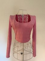 Pinkes Langarm Crop Top 