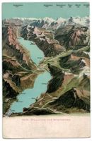 Vogelschau-AK Thunersee und Brienzersee
