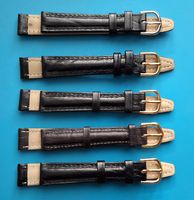 5 x Uhrenband, schwarz (Bandanstoss: 14 mm)