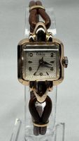 Damenuhr Mechanisch Public Goldfarben Lederband 
